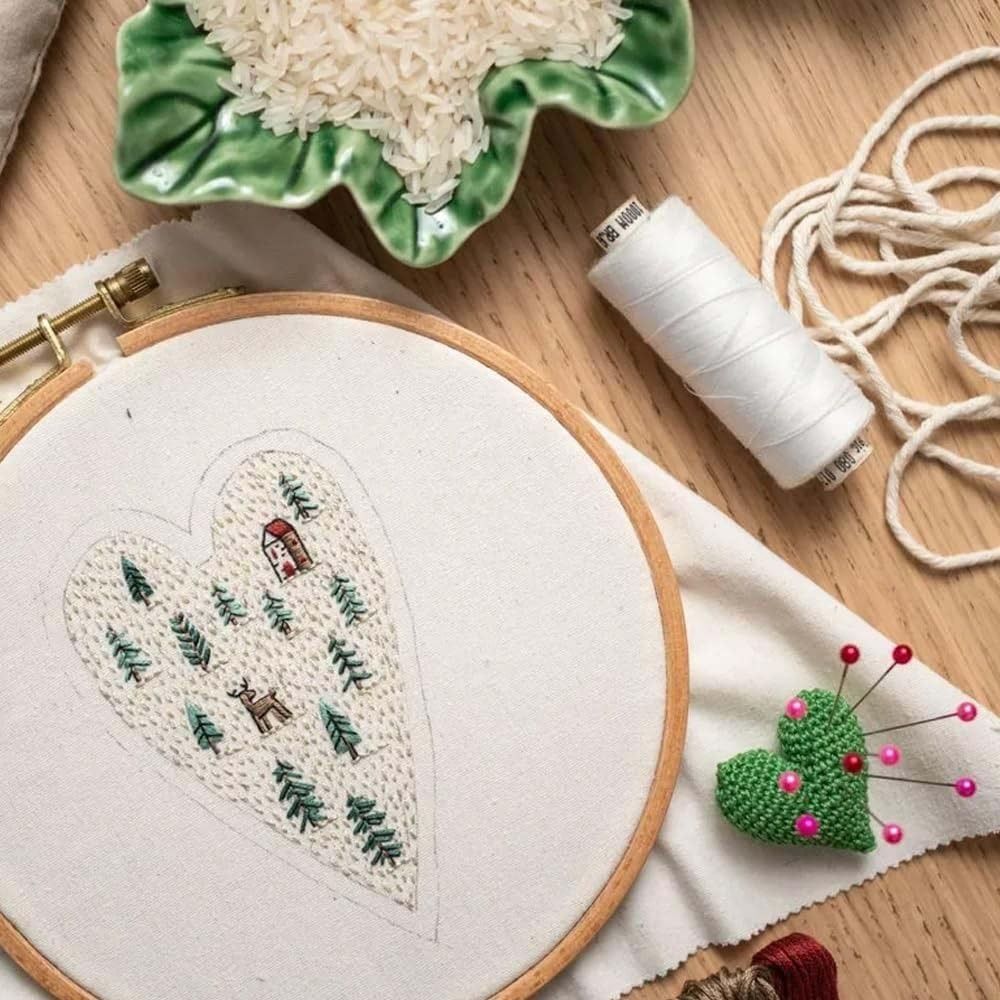 Embroidery Xmas Kits - DIY Heart Embroidery Christmas Decoration Kit