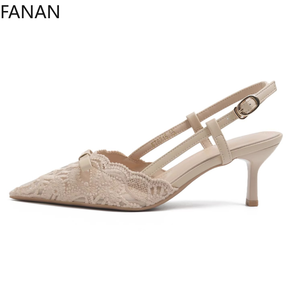 Embroidery Wedding - Sheepskin Lace High Heel Sandals Women's