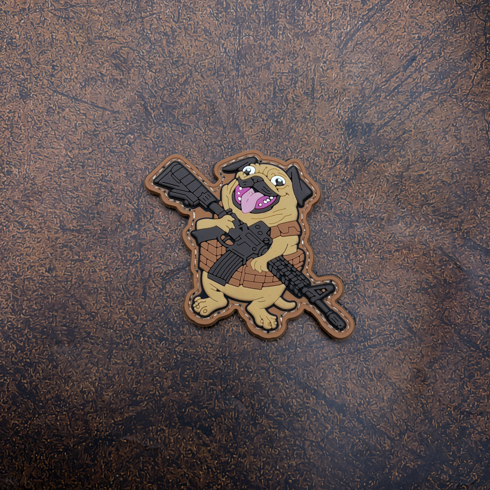 Embroidery Effect - A Pug Dog Pvc Patch, Soft