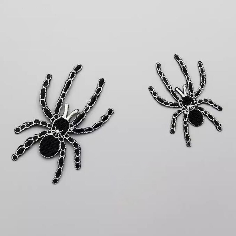 Embroidery On Black Shirt - 1 Pair Black Spider Embroidery Patches