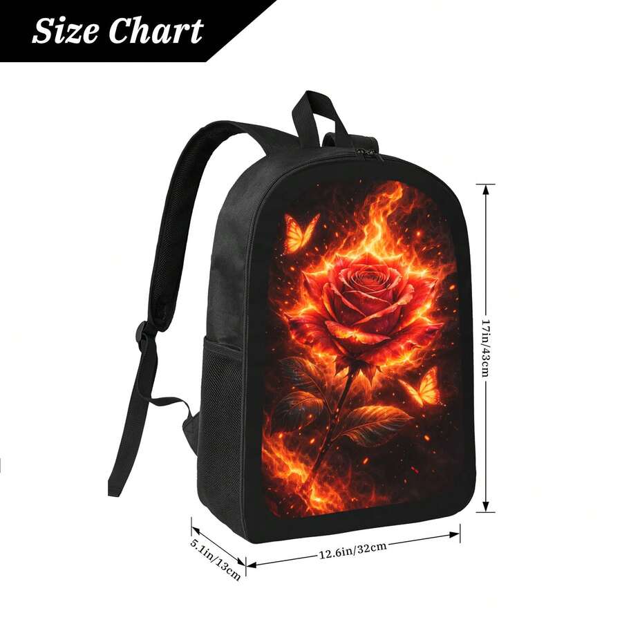 Flame Rose Print Backpack Styl – обзор и цена Embroidery Rose