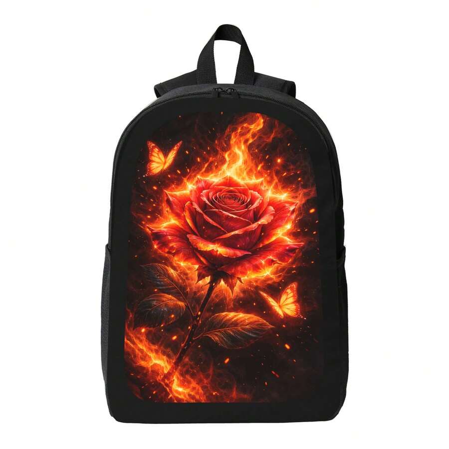 Flame Rose Print Backpack Styl – обзор и цена Embroidery Rose