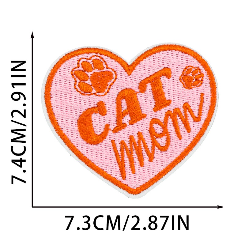 Funny Black Cat Round Heart Ir – обзор и цена Embroidery On Black Shirt