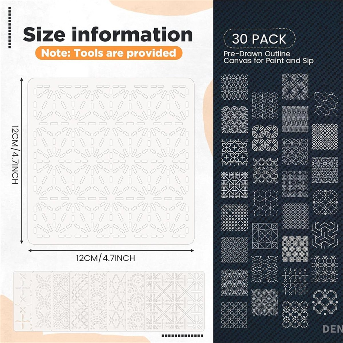 30 Pcs Spike Template Stencil  – обзор и цена Embroidery X Pattern