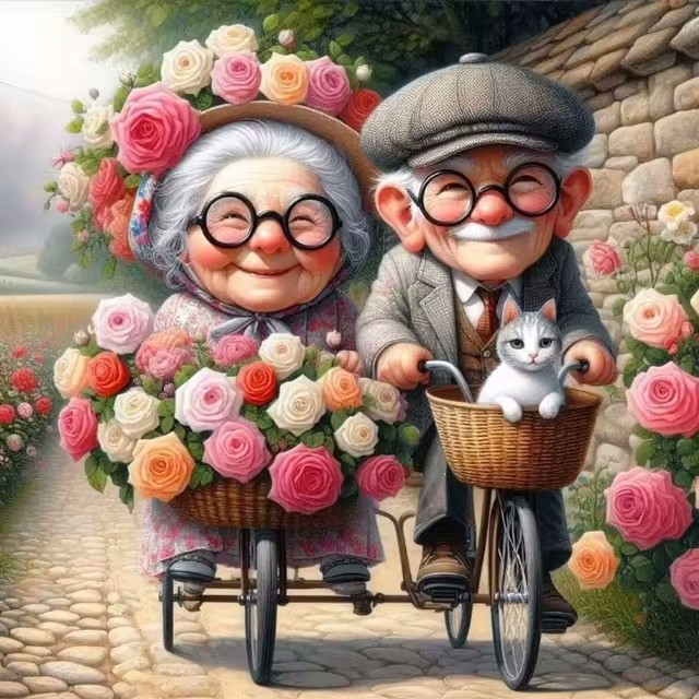 Cartoon Happy Old Couple 5D Fu – обзор и цена Embroidery Lovers
