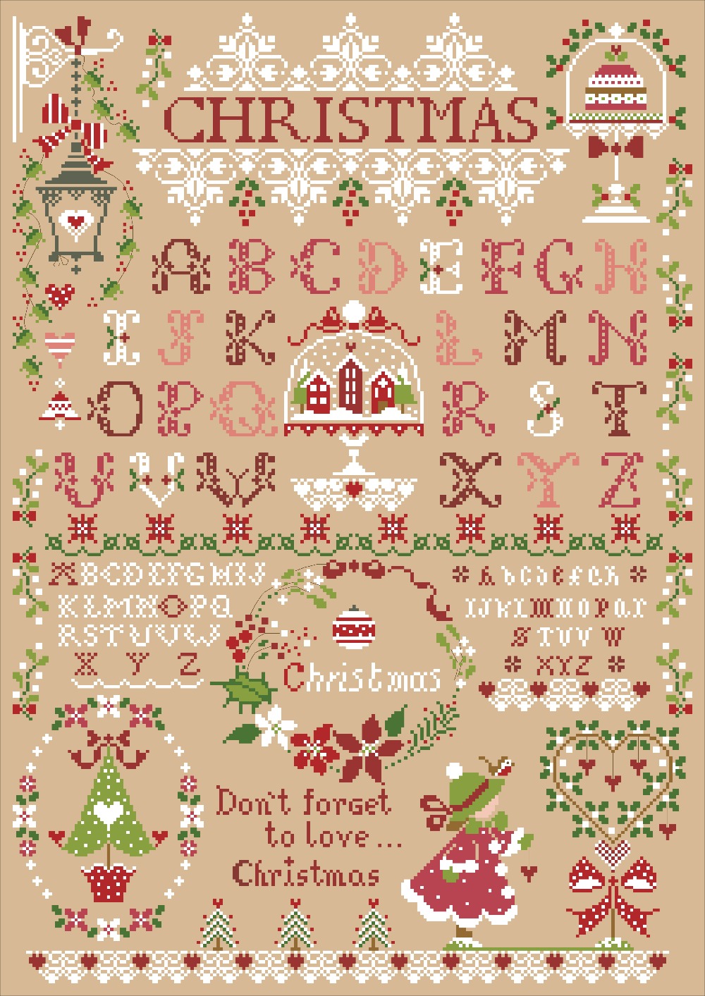 Christmas girl cross stitch ki – обзор и цена Embroidery Xmas Kits