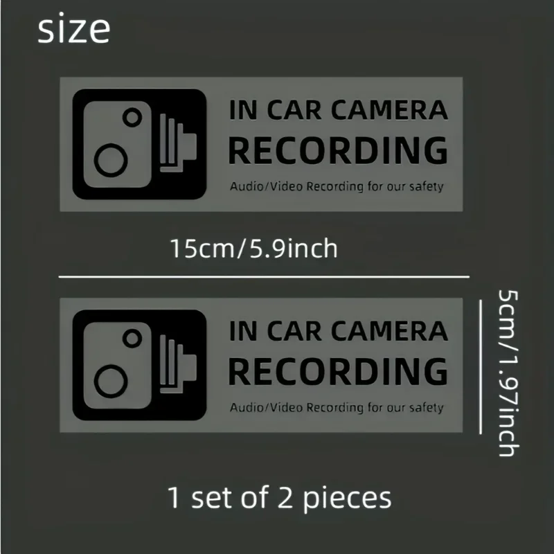 2PCS Car DVR Warning Stickers  – обзор и цена Embroidery Studio