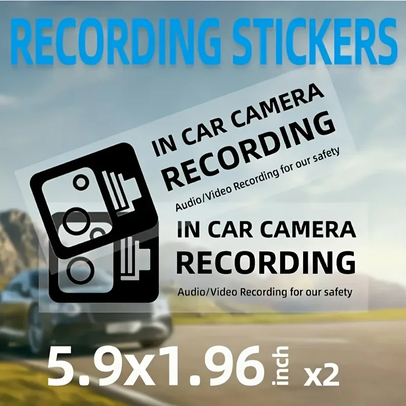 2PCS Car DVR Warning Stickers  – обзор и цена Embroidery Studio
