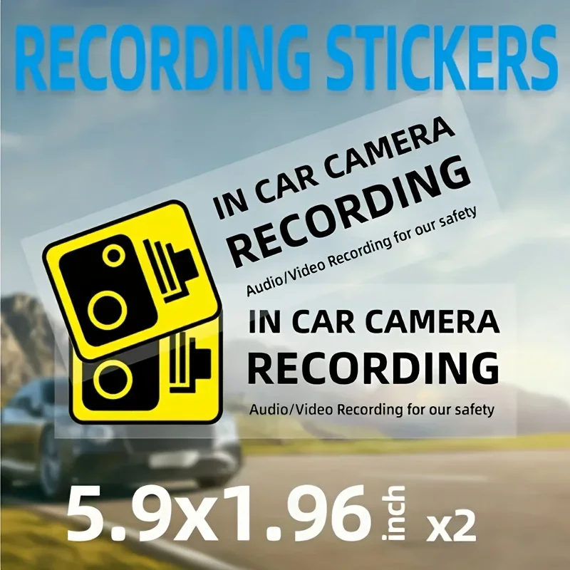 2PCS Car DVR Warning Stickers  – обзор и цена Embroidery Studio