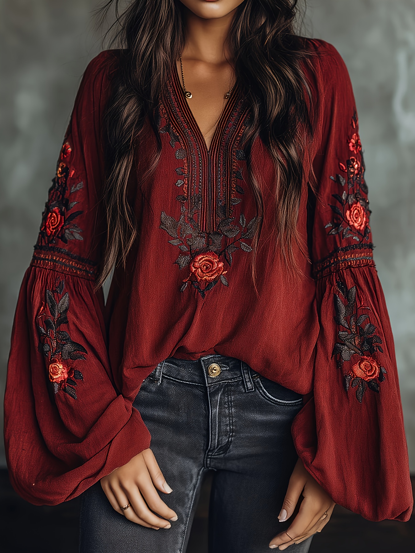 Women‘s Spring Blouse Retro Em – обзор и цена Embroidery Tshirt