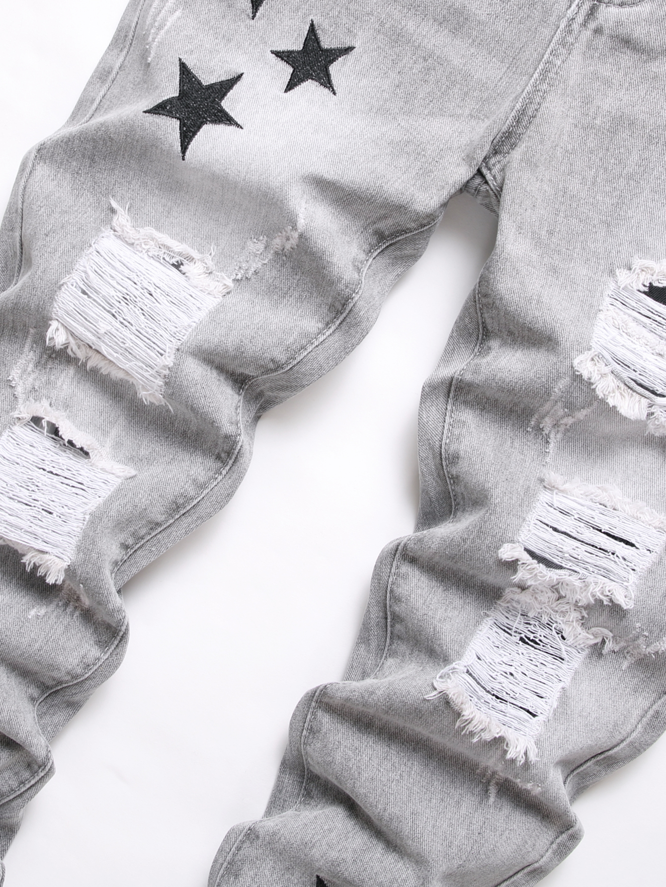 Y2K Men's Jeans - Trendy Gray  – обзор и цена Embroidery Effect