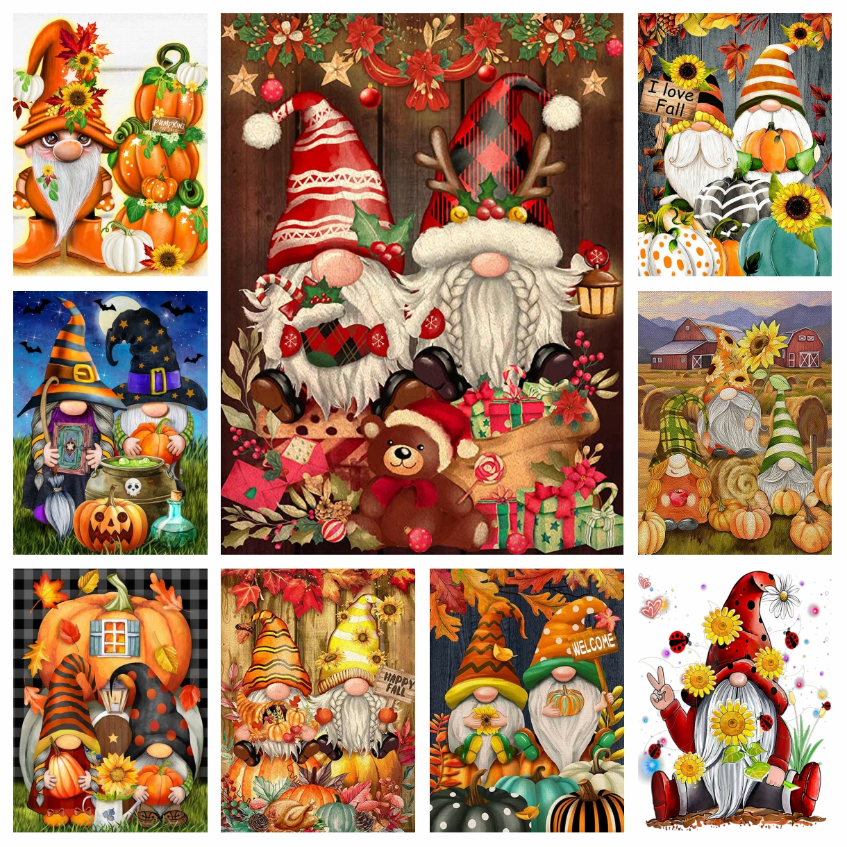 DIY Xmas Garden Gnomes Diamond – обзор и цена Embroidery Xmas Kits