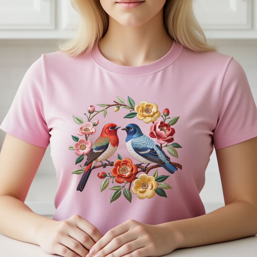 1 Piece of Bird Pattern Clothi – обзор и цена Embroidery Tshirt