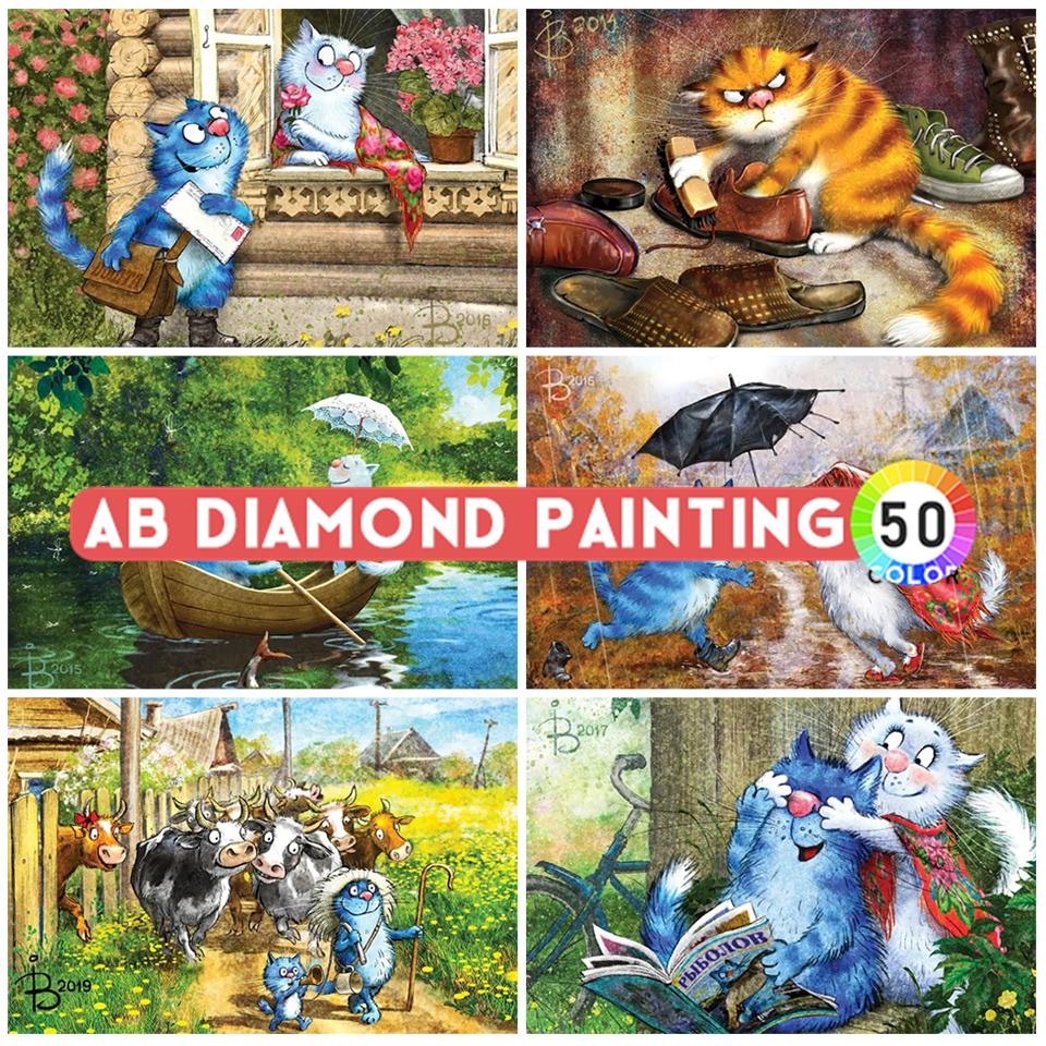AB Diamond Mosaic Blue Cat Rom – обзор и цена Embroidery Lovers
