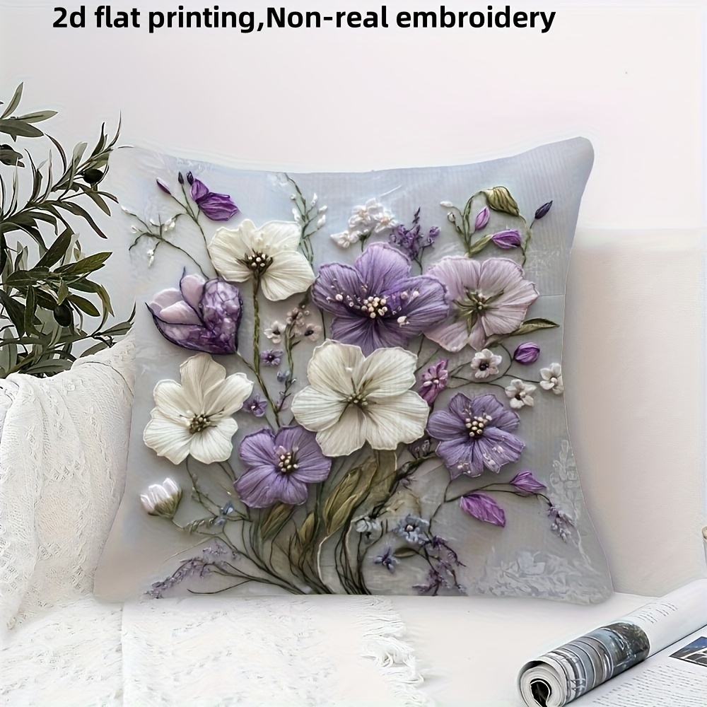 2D Effect Purple White Flower  – обзор и цена Embroidery Effect