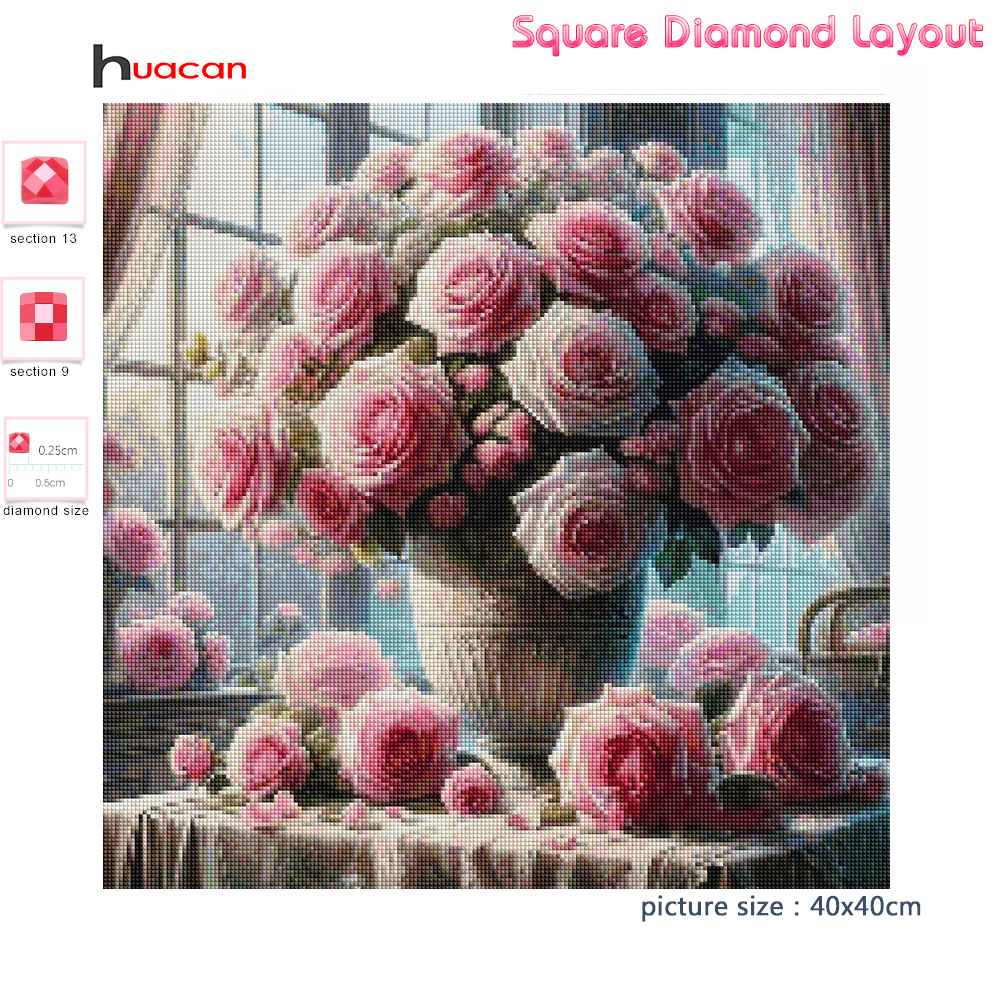 1PC frameless  5D Diy Diamond  – обзор и цена Embroidery Rose