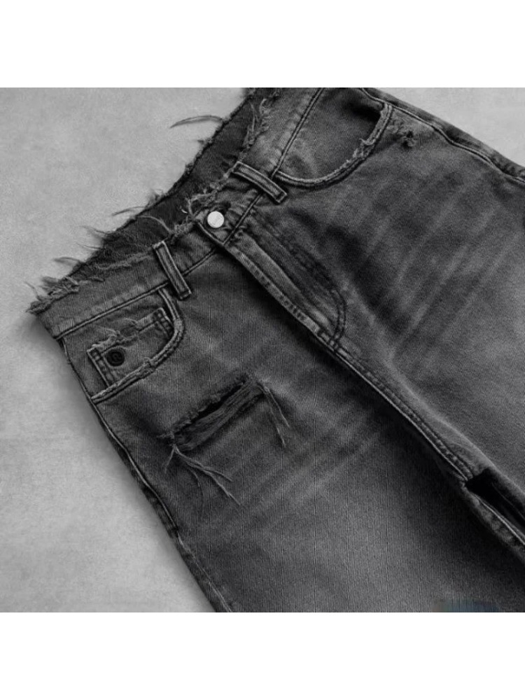 2026 Washed Ripped Short Jeans – обзор и цена Embroidery Effect
