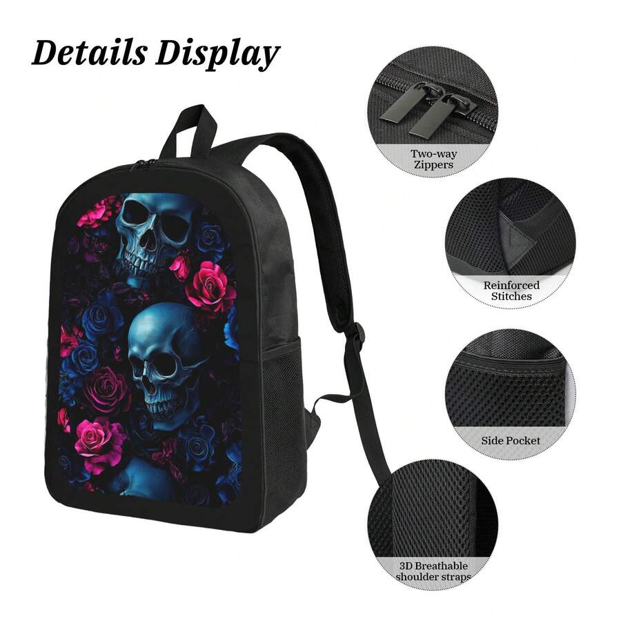 Skull And Roses Print Backpack – обзор и цена Embroidery Rose