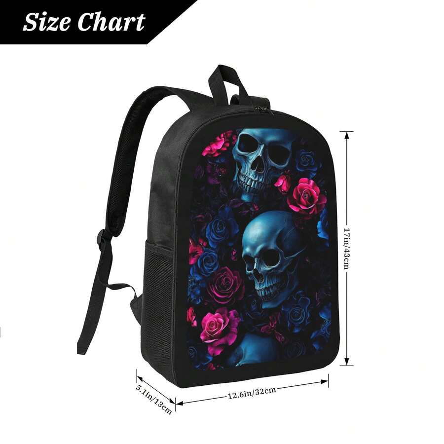 Skull And Roses Print Backpack – обзор и цена Embroidery Rose