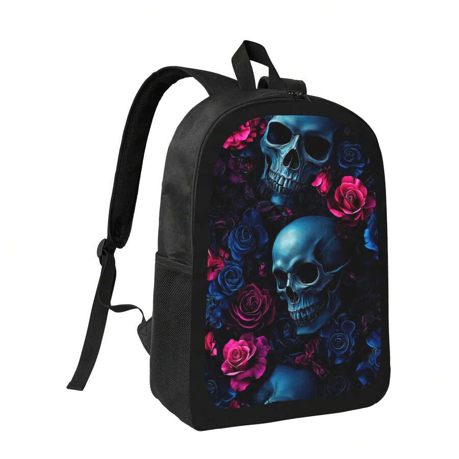 Skull And Roses Print Backpack – обзор и цена Embroidery Rose