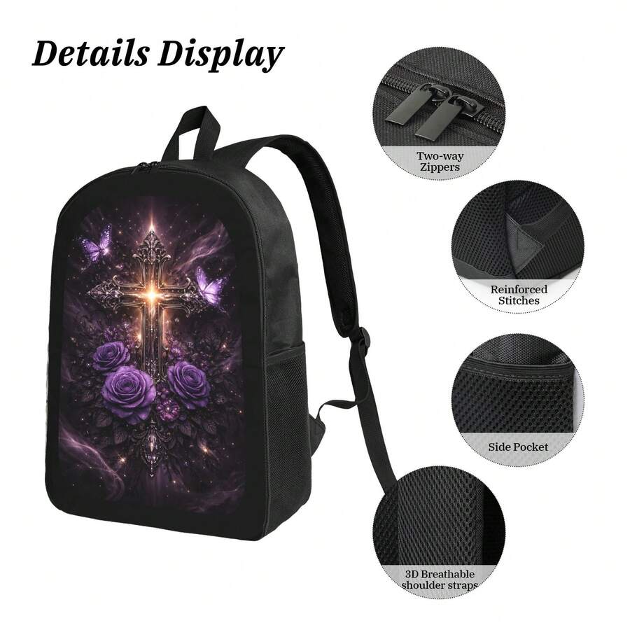 Dark Gothic Cross Backpack Wit – обзор и цена Embroidery Rose