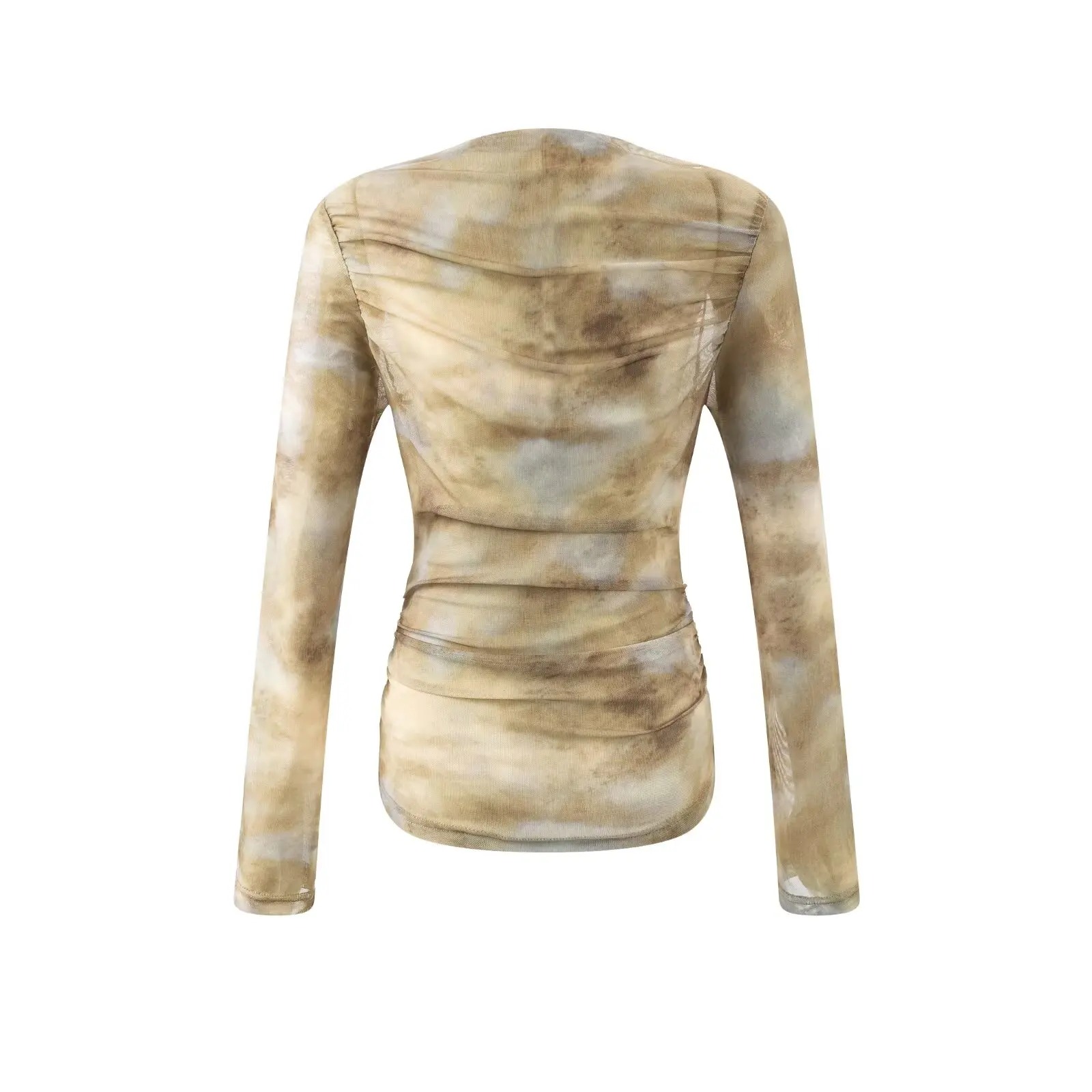 2025 Sexy Tie-Dye Print Ruched – обзор и цена Embroidery Tshirt
