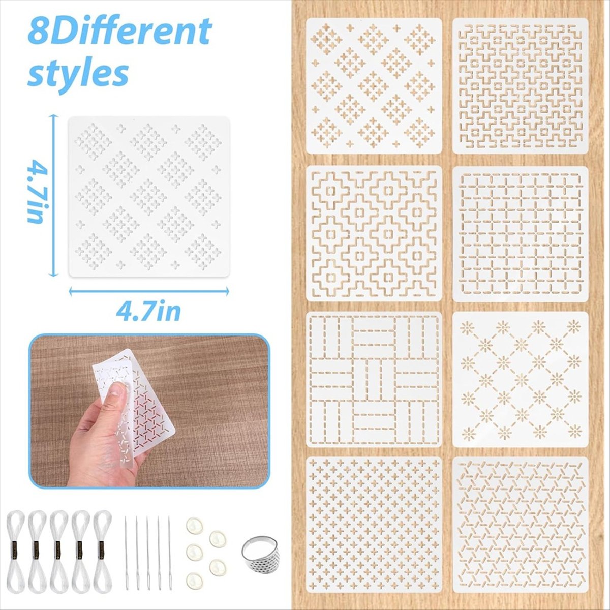 AT16 24Pcs Plastic -Stencil Ki – обзор и цена Embroidery X Pattern
