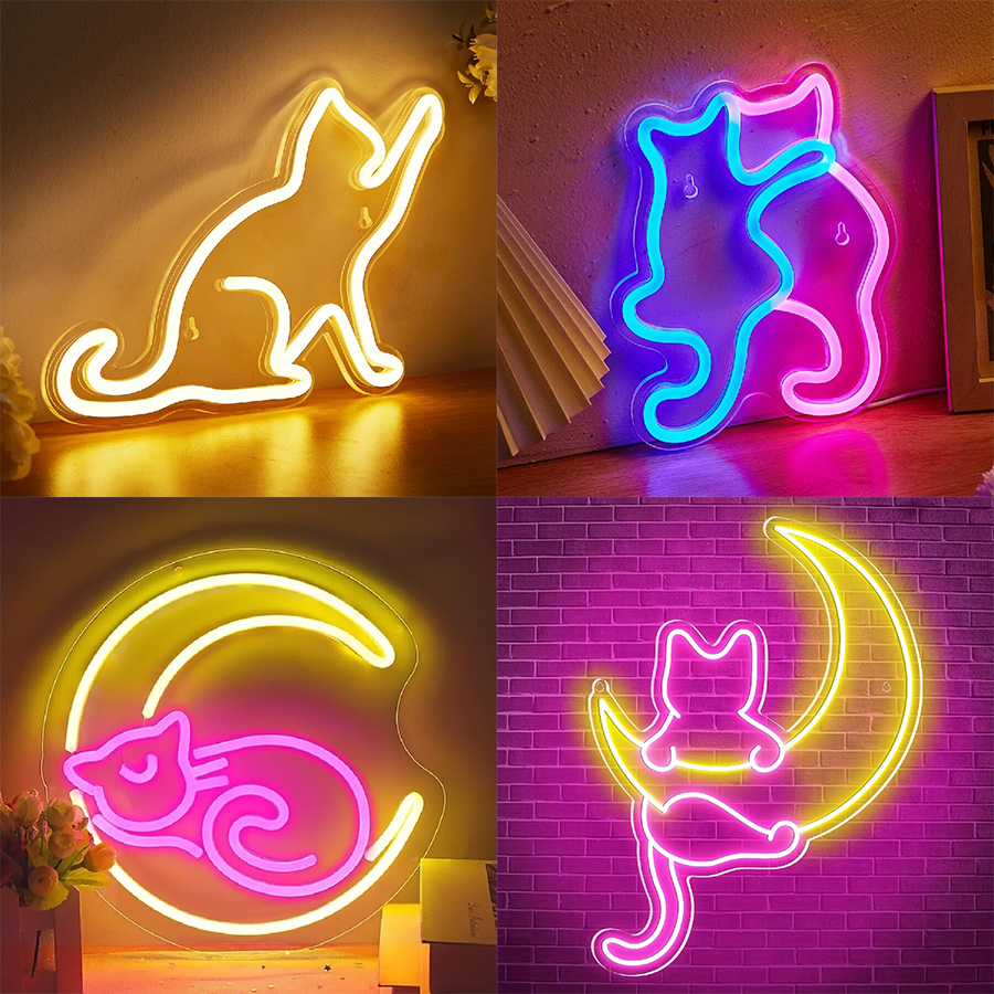 Anime Cat & Moon Neon Sign for – обзор и цена Embroidery Studio