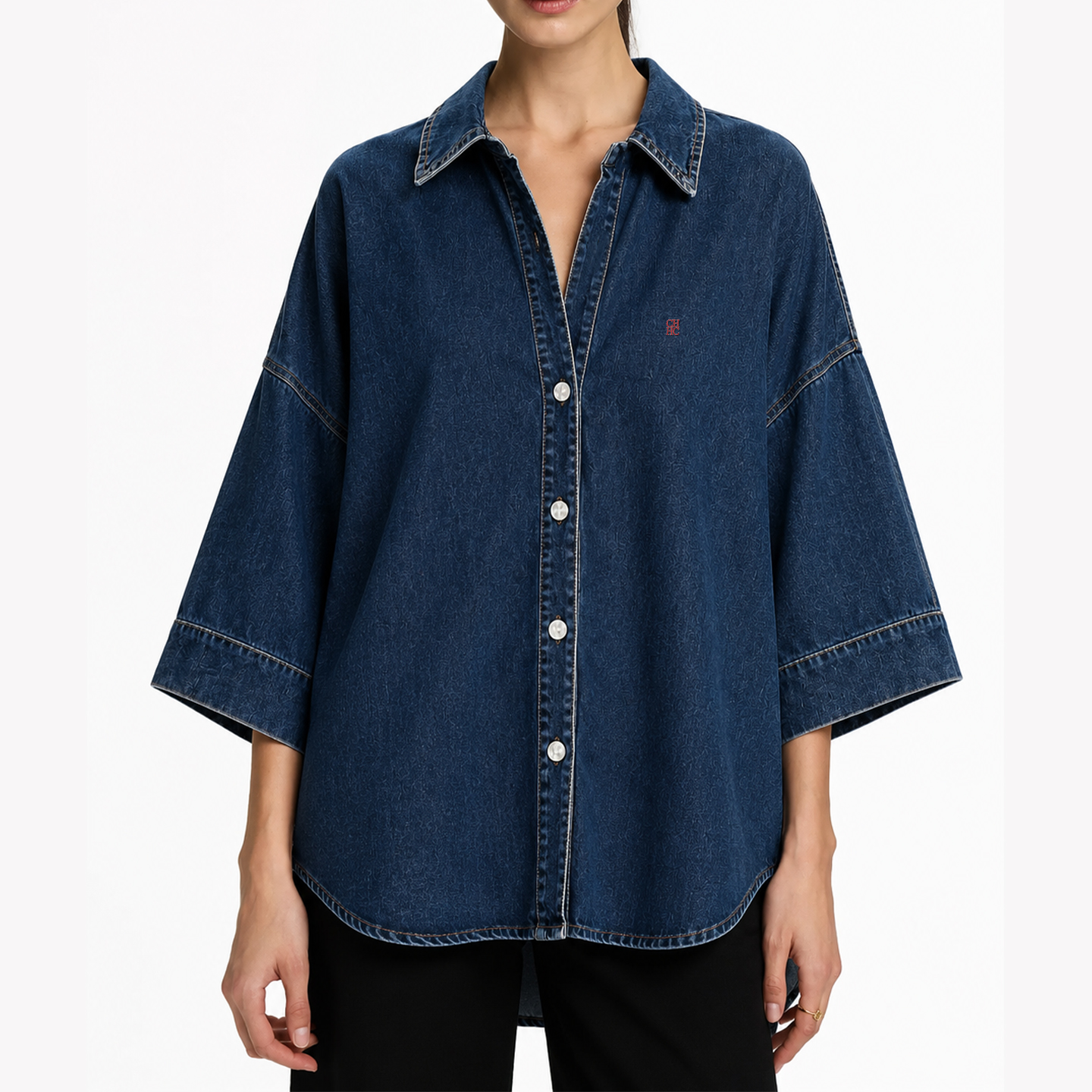CH Letter Embroidered Solid Co – обзор и цена Embroidery Tshirt