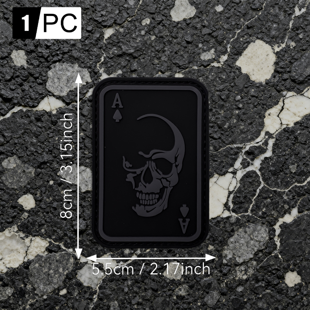 A Skull Poker Patch Made of Pv – обзор и цена Embroidery Effect