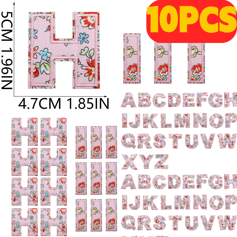 10PCS English Letter Pink Patt – обзор и цена Embroidery Alphabet Designs