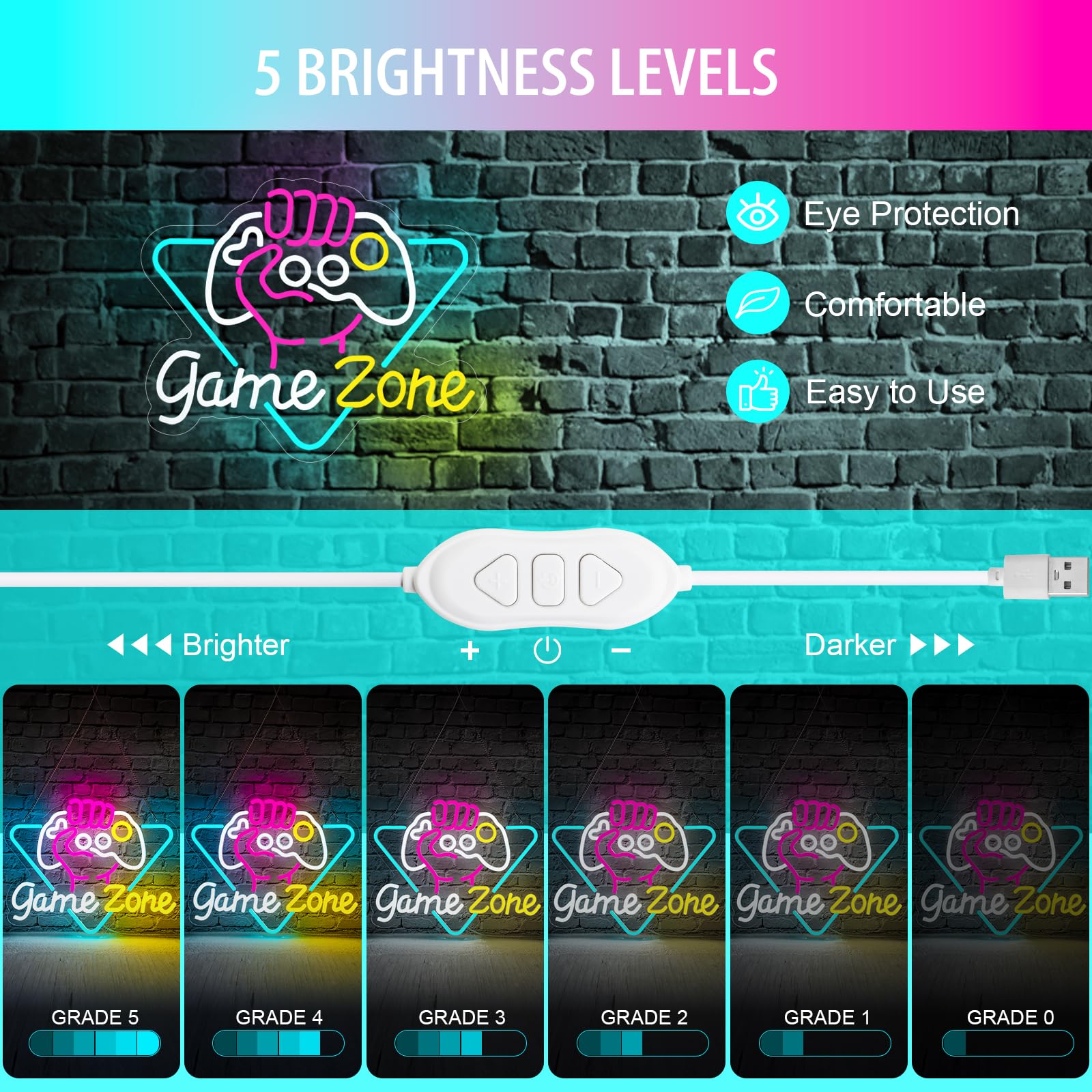 Game Zome Neon Sign LED Wall D – обзор и цена Embroidery Studio