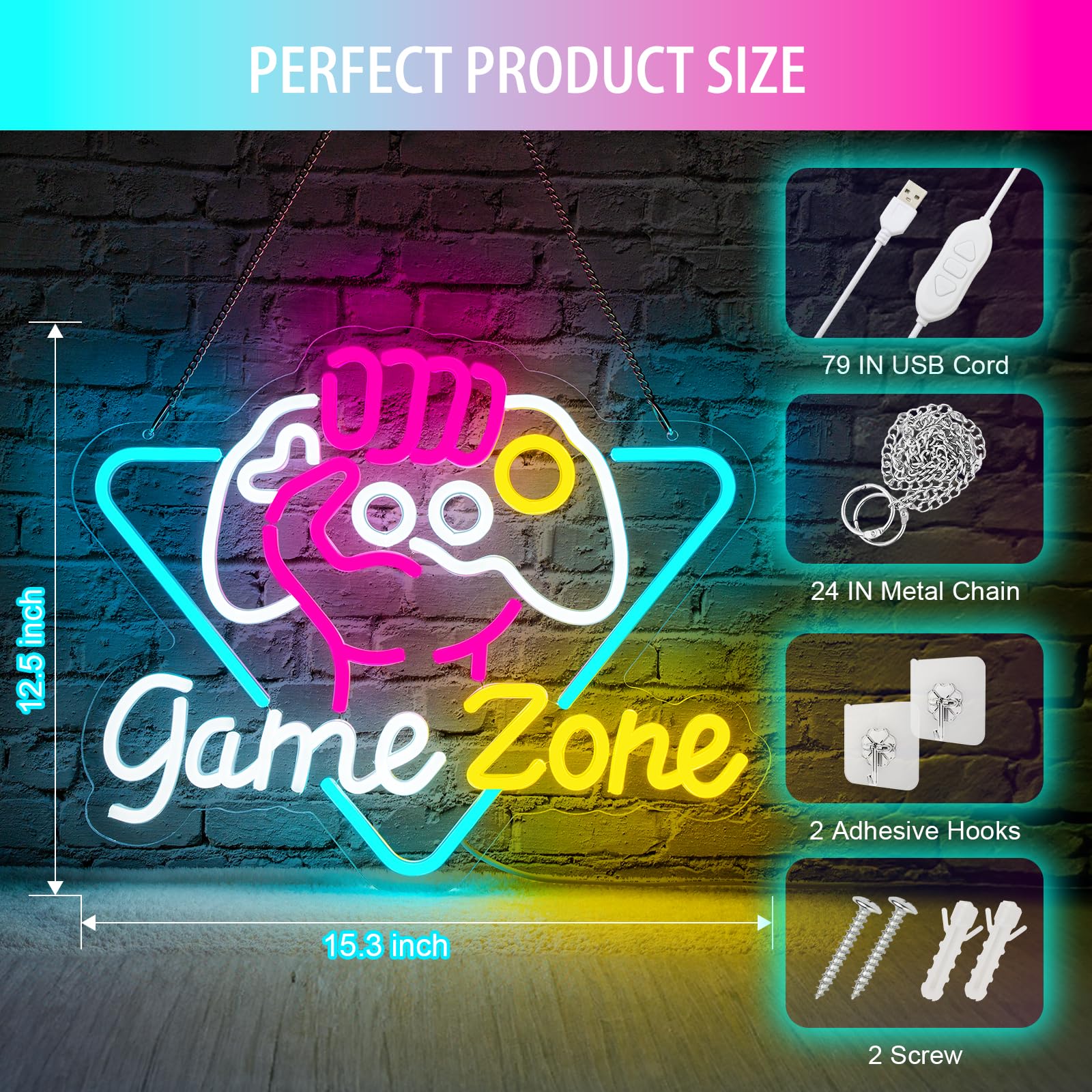 Game Zome Neon Sign LED Wall D – обзор и цена Embroidery Studio