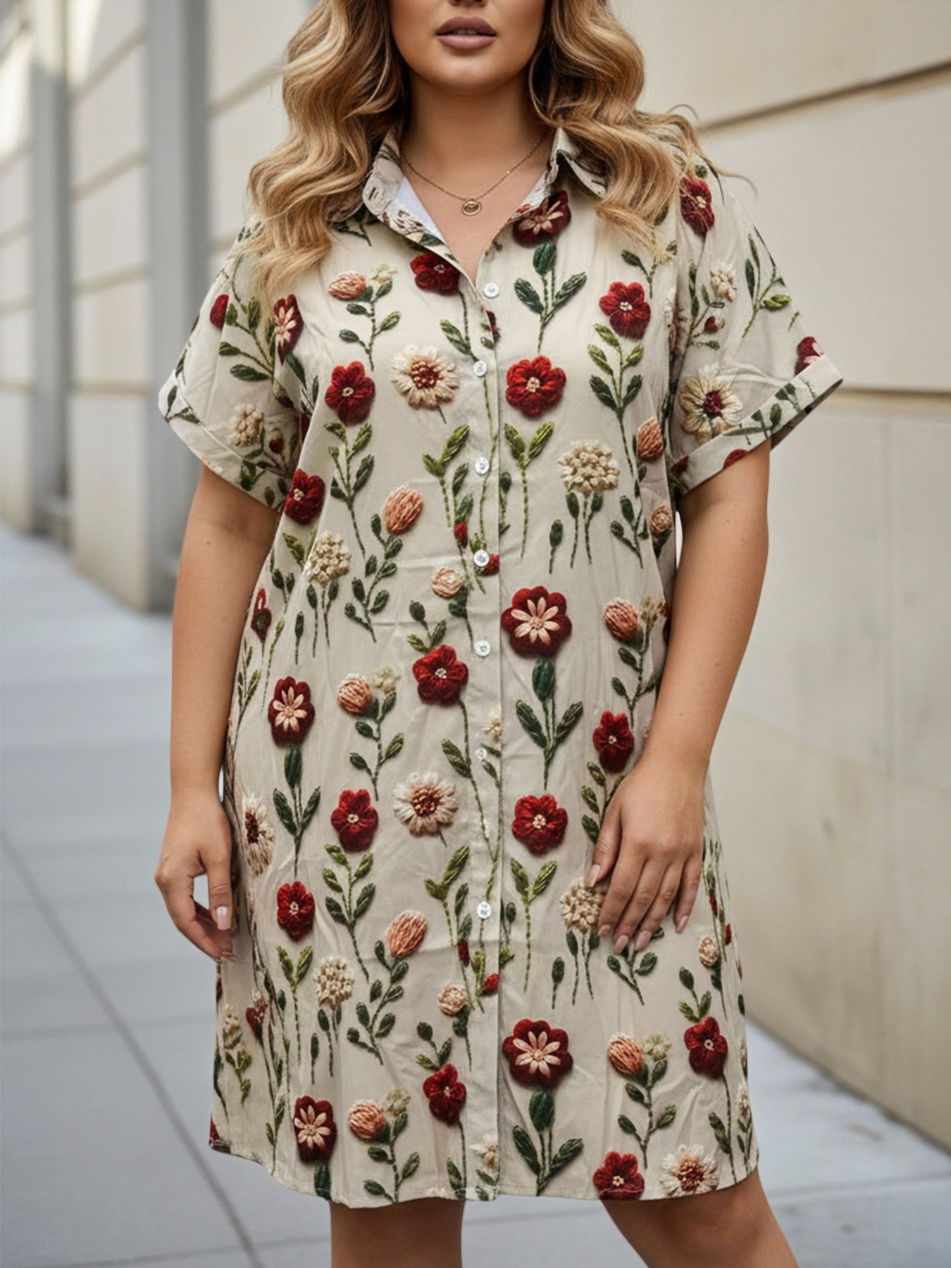 Plus Size Women's Longline Ove – обзор и цена Embroidery Tshirt