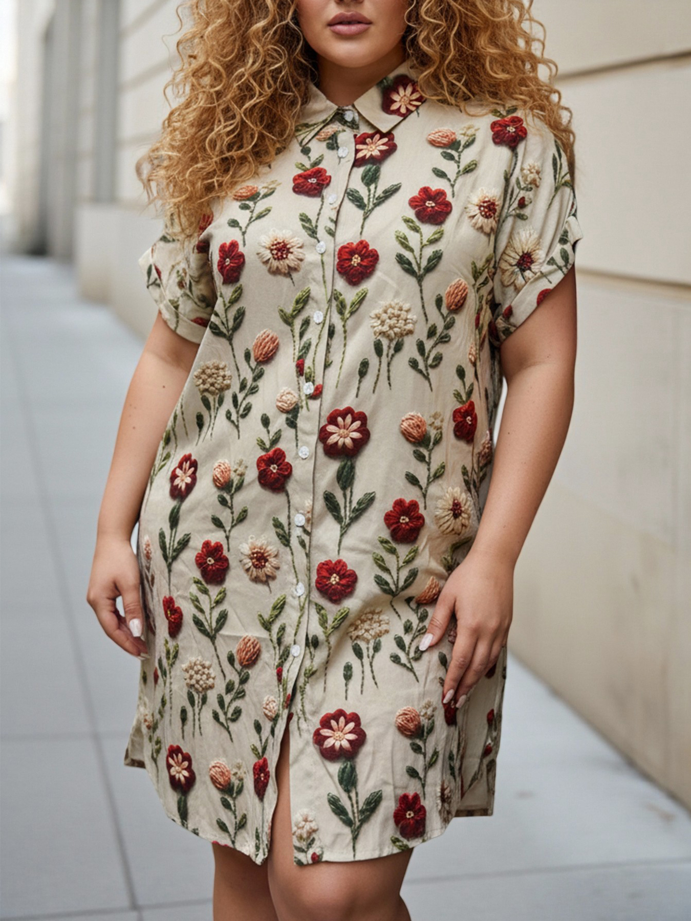 Plus Size Women's Longline Ove – обзор и цена Embroidery Tshirt