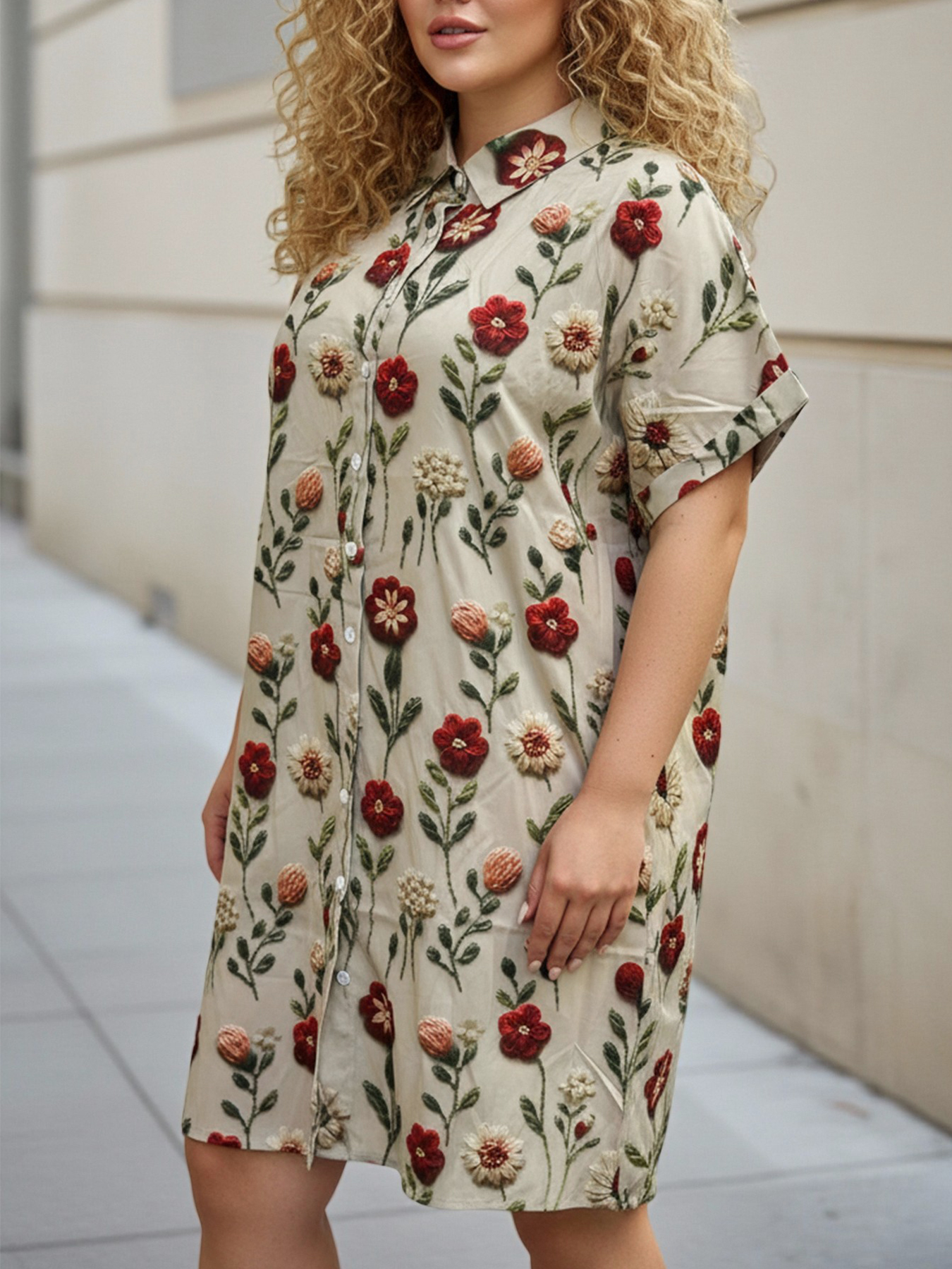 Plus Size Women's Longline Ove – обзор и цена Embroidery Tshirt